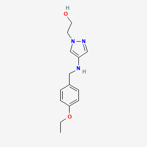 molecular formula C14H19N3O2 B11743471 2-(4-{[(4-ethoxyphenyl)methyl]amino}-1H-pyrazol-1-yl)ethan-1-ol 