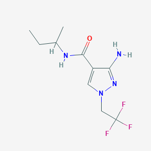 molecular formula C10H15F3N4O B11743513 3-amino-N-(butan-2-yl)-1-(2,2,2-trifluoroethyl)-1H-pyrazole-4-carboxamide 