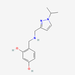 4-[({[1-(propan-2-yl)-1H-pyrazol-3-yl]methyl}amino)methyl]benzene-1,3-diol