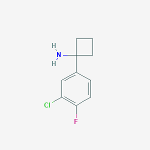 molecular formula C10H11ClFN B11743566 1-(3-Chloro-4-fluorophenyl)cyclobutanamine 