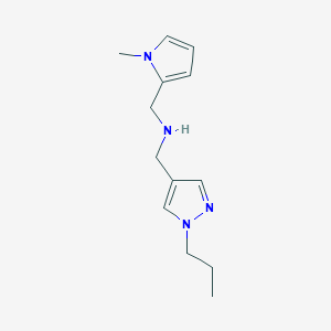 molecular formula C13H20N4 B11743572 [(1-methyl-1H-pyrrol-2-yl)methyl][(1-propyl-1H-pyrazol-4-yl)methyl]amine 