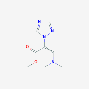 molecular formula C8H12N4O2 B11743583 methyl 3-(dimethylamino)-2-(1H-1,2,4-triazol-1-yl)prop-2-enoate 