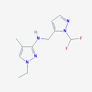 N-{[1-(difluoromethyl)-1H-pyrazol-5-yl]methyl}-1-ethyl-4-methyl-1H-pyrazol-3-amine