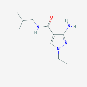 molecular formula C11H20N4O B11743589 3-Amino-N-isobutyl-1-propyl-1H-pyrazole-4-carboxamide 