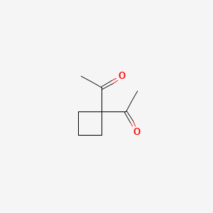 molecular formula C8H12O2 B11743600 1,1'-(Cyclobutane-1,1-diyl)diethanone CAS No. 126290-88-8