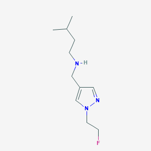 molecular formula C11H20FN3 B11743623 {[1-(2-fluoroethyl)-1H-pyrazol-4-yl]methyl}(3-methylbutyl)amine 