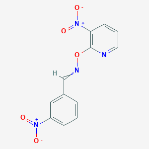 molecular formula C12H8N4O5 B11743646 [(3-Nitrophenyl)methylidene][(3-nitropyridin-2-yl)oxy]amine 