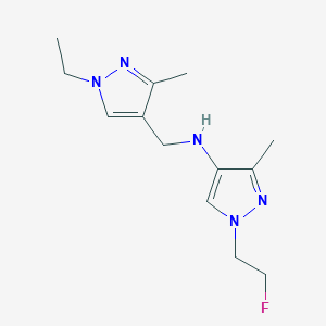 molecular formula C13H20FN5 B11743654 N-[(1-ethyl-3-methyl-1H-pyrazol-4-yl)methyl]-1-(2-fluoroethyl)-3-methyl-1H-pyrazol-4-amine 