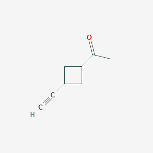 molecular formula C8H10O B11743675 cis-1-(3-Ethynylcyclobutyl)ethanone 