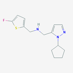 molecular formula C14H18FN3S B11743686 [(1-cyclopentyl-1H-pyrazol-5-yl)methyl][(5-fluorothiophen-2-yl)methyl]amine 