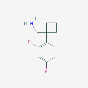 molecular formula C11H13F2N B11743715 1-(2,4-Difluorophenyl)cyclobutanemethanamine 