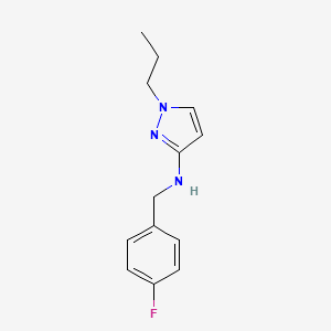 molecular formula C13H16FN3 B11743748 N-[(4-fluorophenyl)methyl]-1-propyl-1H-pyrazol-3-amine 