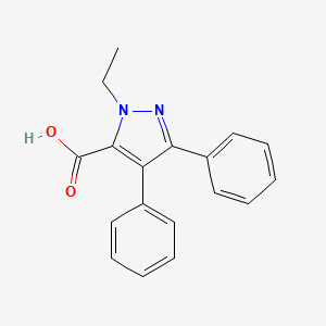 molecular formula C18H16N2O2 B11743781 1-ethyl-3,4-diphenyl-1H-pyrazole-5-carboxylic acid 