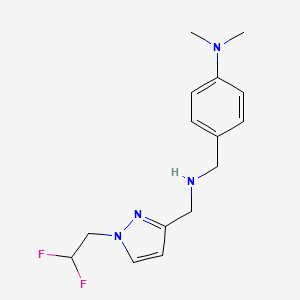 molecular formula C15H20F2N4 B11743789 4-[({[1-(2,2-difluoroethyl)-1H-pyrazol-3-yl]methyl}amino)methyl]-N,N-dimethylaniline 