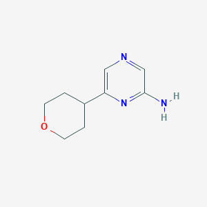 molecular formula C9H13N3O B11743818 6-(Oxan-4-yl)pyrazin-2-amine 