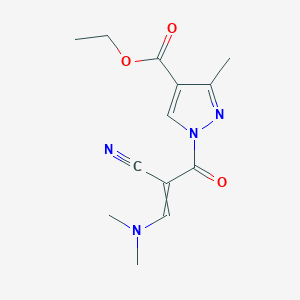 ethyl 1-{2-cyano-2-[(dimethylamino)methylidene]acetyl}-3-methyl-1H-pyrazole-4-carboxylate