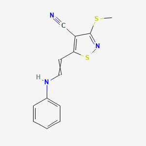 3-(Methylsulfanyl)-5-[2-(phenylamino)ethenyl]-1,2-thiazole-4-carbonitrile