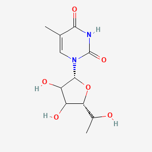 molecular formula C11H16N2O6 B11743920 1-[(2R,5R)-3,4-dihydroxy-5-(1-hydroxyethyl)oxolan-2-yl]-5-methylpyrimidine-2,4-dione 