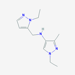 molecular formula C12H19N5 B11743938 1-Ethyl-N-[(1-ethyl-1H-pyrazol-5-YL)methyl]-3-methyl-1H-pyrazol-4-amine 