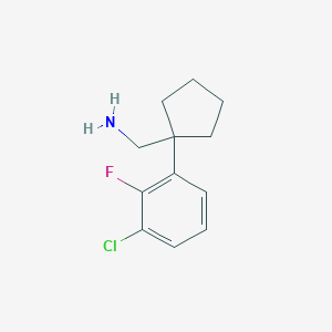 molecular formula C12H15ClFN B11743954 1-(3-Chloro-2-fluorophenyl)cyclopentanemethanamine 