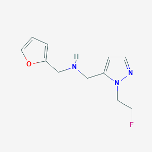 molecular formula C11H14FN3O B11743971 {[1-(2-fluoroethyl)-1H-pyrazol-5-yl]methyl}[(furan-2-yl)methyl]amine 