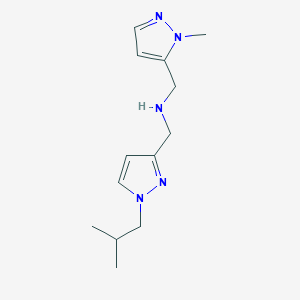 molecular formula C13H21N5 B11743986 [(1-methyl-1H-pyrazol-5-yl)methyl]({[1-(2-methylpropyl)-1H-pyrazol-3-yl]methyl})amine CAS No. 1856061-99-8