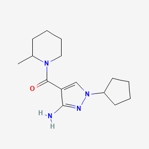 1-cyclopentyl-4-(2-methylpiperidine-1-carbonyl)-1H-pyrazol-3-amine