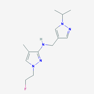 molecular formula C13H20FN5 B11744131 1-(2-fluoroethyl)-4-methyl-N-{[1-(propan-2-yl)-1H-pyrazol-4-yl]methyl}-1H-pyrazol-3-amine 