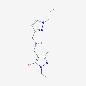 molecular formula C14H22FN5 B11744212 [(1-ethyl-5-fluoro-3-methyl-1H-pyrazol-4-yl)methyl][(1-propyl-1H-pyrazol-3-yl)methyl]amine 