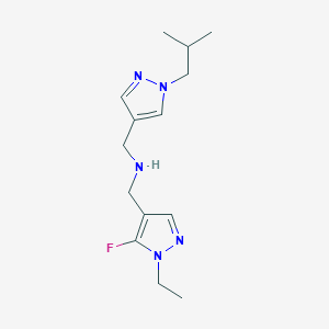 molecular formula C14H22FN5 B11744292 [(1-ethyl-5-fluoro-1H-pyrazol-4-yl)methyl]({[1-(2-methylpropyl)-1H-pyrazol-4-yl]methyl})amine 