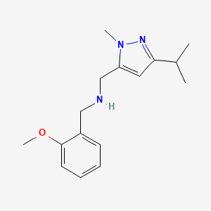 molecular formula C16H23N3O B11744323 [(2-methoxyphenyl)methyl]({[1-methyl-3-(propan-2-yl)-1H-pyrazol-5-yl]methyl})amine 