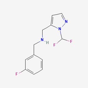 {[1-(difluoromethyl)-1H-pyrazol-5-yl]methyl}[(3-fluorophenyl)methyl]amine