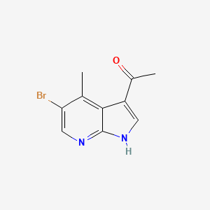 molecular formula C10H9BrN2O B11744332 1-(5-Bromo-4-methyl-1H-pyrrolo[2,3-b]pyridin-3-yl)ethan-1-one 