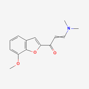 molecular formula C14H15NO3 B11744371 3-(Dimethylamino)-1-(7-methoxy-1-benzofuran-2-yl)prop-2-en-1-one 