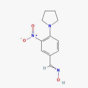 molecular formula C11H13N3O3 B11744376 3-Nitro-4-pyrrolidin-1-ylbenzaldehyde oxime 