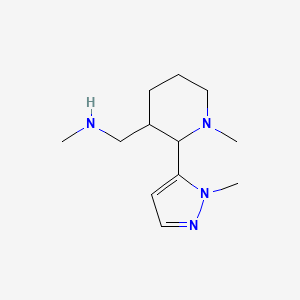 molecular formula C12H22N4 B11744403 Methyl({[1-methyl-2-(1-methyl-1H-pyrazol-5-yl)piperidin-3-yl]methyl})amine 