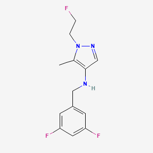 molecular formula C13H14F3N3 B11744410 N-[(3,5-difluorophenyl)methyl]-1-(2-fluoroethyl)-5-methyl-1H-pyrazol-4-amine 