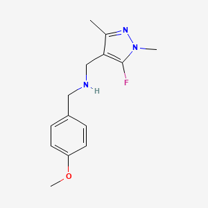 molecular formula C14H18FN3O B11744450 [(5-fluoro-1,3-dimethyl-1H-pyrazol-4-yl)methyl][(4-methoxyphenyl)methyl]amine 