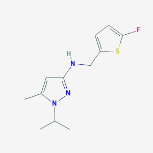 molecular formula C12H16FN3S B11744482 N-[(5-fluorothiophen-2-yl)methyl]-5-methyl-1-(propan-2-yl)-1H-pyrazol-3-amine 