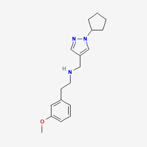 molecular formula C18H25N3O B11744492 [(1-cyclopentyl-1H-pyrazol-4-yl)methyl][2-(3-methoxyphenyl)ethyl]amine 