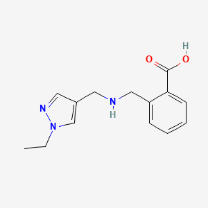 molecular formula C14H17N3O2 B11744515 2-({[(1-ethyl-1H-pyrazol-4-yl)methyl]amino}methyl)benzoic acid 