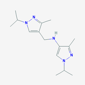 molecular formula C15H25N5 B11744516 3-methyl-N-{[3-methyl-1-(propan-2-yl)-1H-pyrazol-4-yl]methyl}-1-(propan-2-yl)-1H-pyrazol-4-amine 