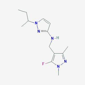 molecular formula C13H20FN5 B11744517 1-(butan-2-yl)-N-[(5-fluoro-1,3-dimethyl-1H-pyrazol-4-yl)methyl]-1H-pyrazol-3-amine 