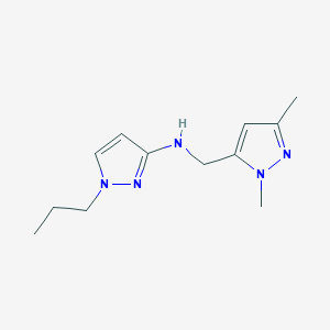 molecular formula C12H19N5 B11744523 N-[(1,3-dimethyl-1H-pyrazol-5-yl)methyl]-1-propyl-1H-pyrazol-3-amine 