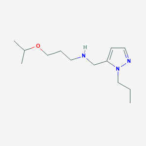 molecular formula C13H25N3O B11744601 [3-(propan-2-yloxy)propyl][(1-propyl-1H-pyrazol-5-yl)methyl]amine 