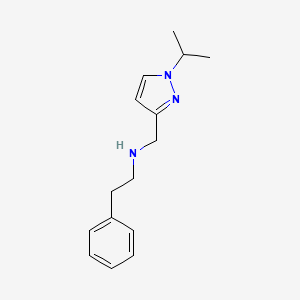 molecular formula C15H21N3 B11744625 (2-phenylethyl)({[1-(propan-2-yl)-1H-pyrazol-3-yl]methyl})amine 