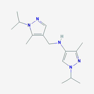 molecular formula C15H25N5 B11744643 3-methyl-N-{[5-methyl-1-(propan-2-yl)-1H-pyrazol-4-yl]methyl}-1-(propan-2-yl)-1H-pyrazol-4-amine 