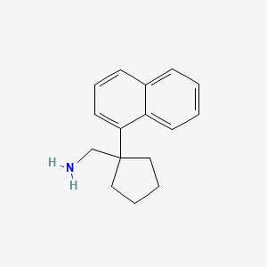 molecular formula C16H19N B11744668 1-(1-Naphthyl)cyclopentanemethanamine 