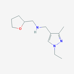 [(1-ethyl-3-methyl-1H-pyrazol-4-yl)methyl][(oxolan-2-yl)methyl]amine