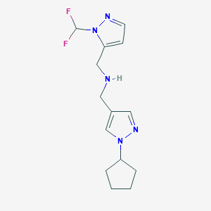 [(1-cyclopentyl-1H-pyrazol-4-yl)methyl]({[1-(difluoromethyl)-1H-pyrazol-5-yl]methyl})amine